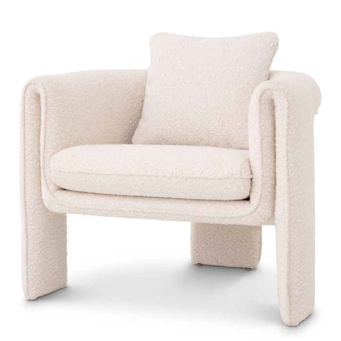 Fauteuil bouclé crème | Eichholtz Toto