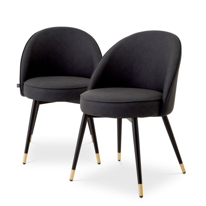 Chaise de salle à manger en similcuir gris (lot de 2) | Eichholtz Cooper