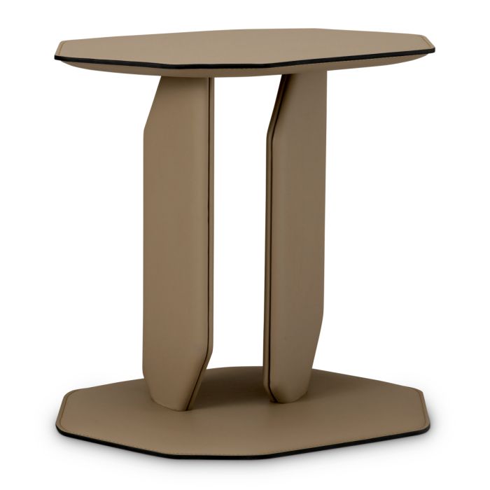 Table d'appoint en cuir marron | Eichholtz Maurizio