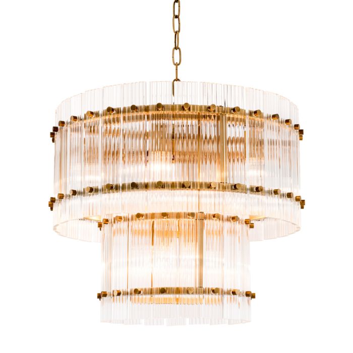Lustre doré en verre transparent | Eichholtz Ruby S