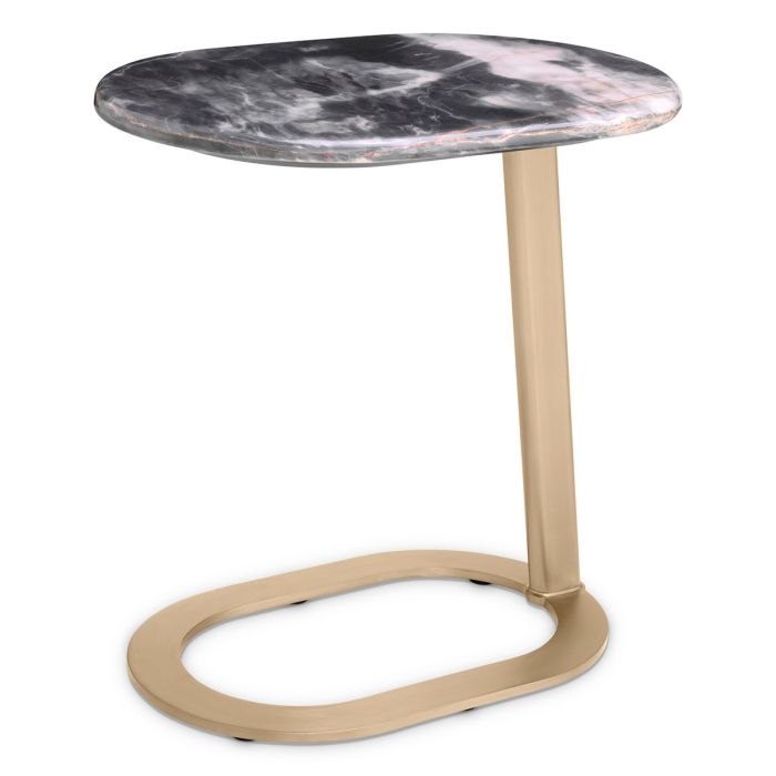 Table d'appoint dorée en marbre noir | Eichholtz Oyo