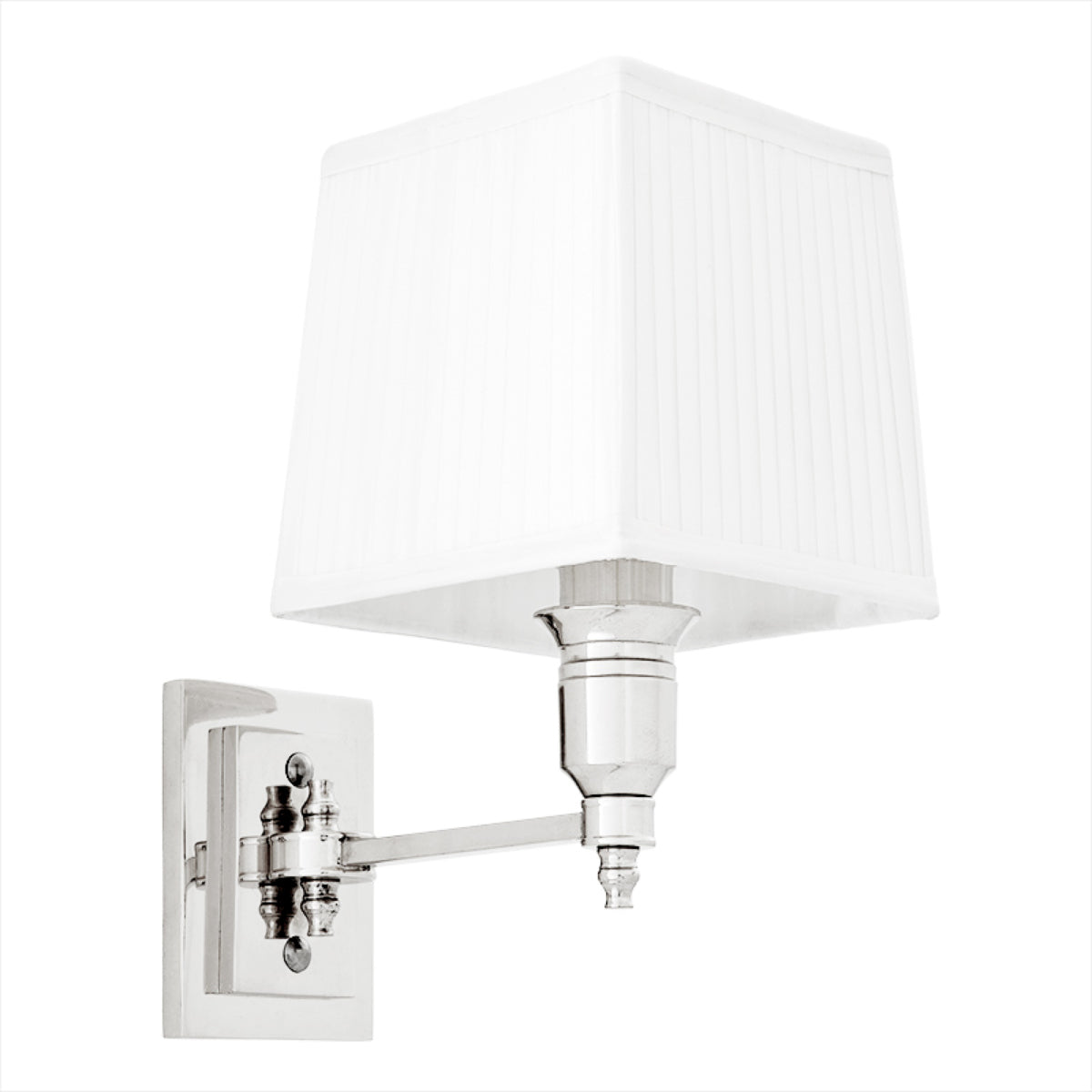 Applique murale en nickel avec abat-jour blanc | Eichholtz Lexington Single - vue principale | REMO-HOME