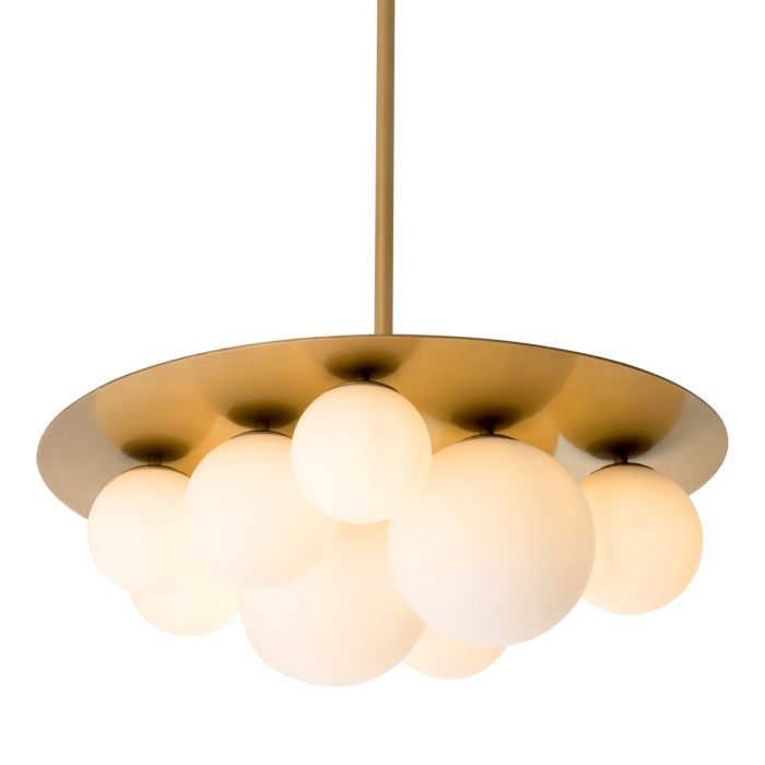 Lustre doré en verre blanc | Eichholtz Orsini