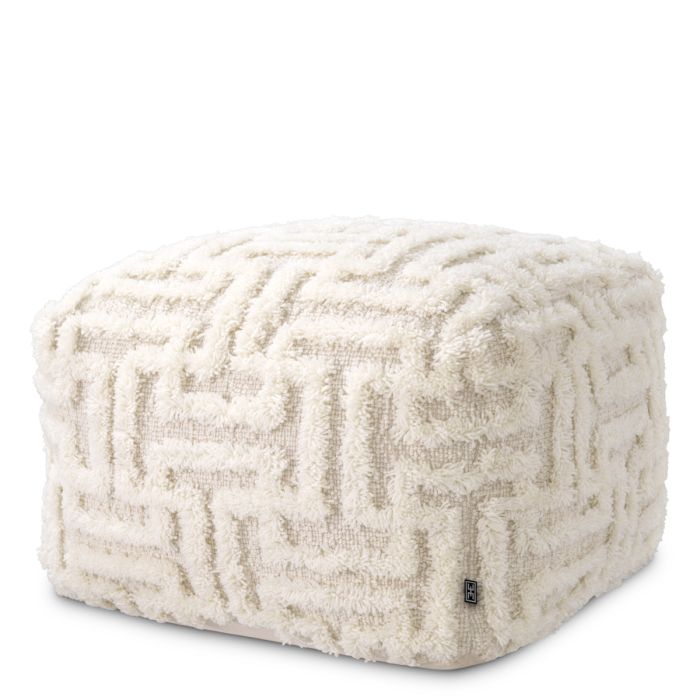 Pouf en tissu ivoire | Eichholtz Amphion