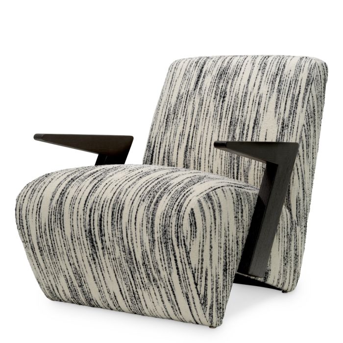 Fauteuil en tissu blanc et noir | Eichholtz Venosa