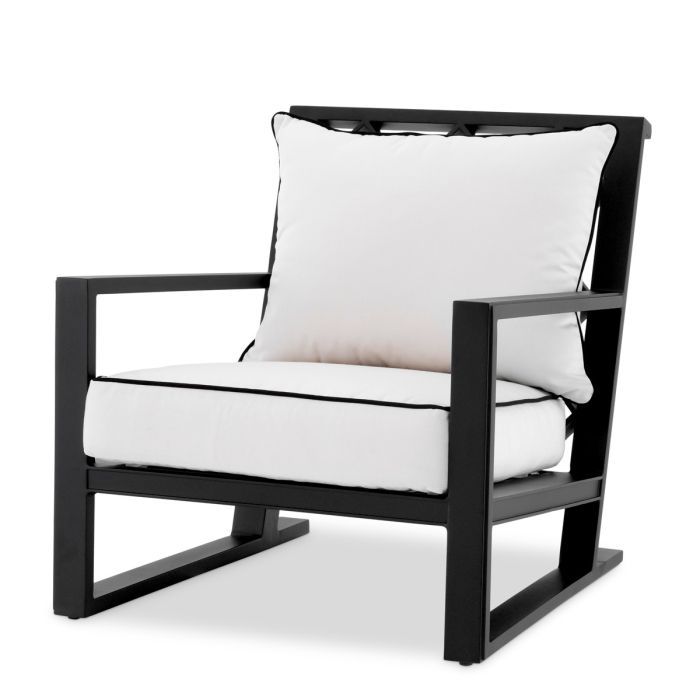 Fauteuil d'extérieur noir et blanc | Eichholtz Como