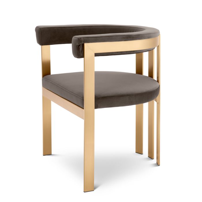 Chaise de salle à manger en velours gris | Eichholtz Clubhouse