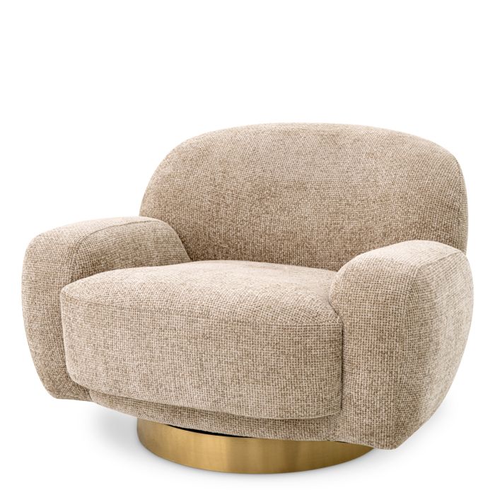 Fauteuil en tissu sable | Eichholtz Udine