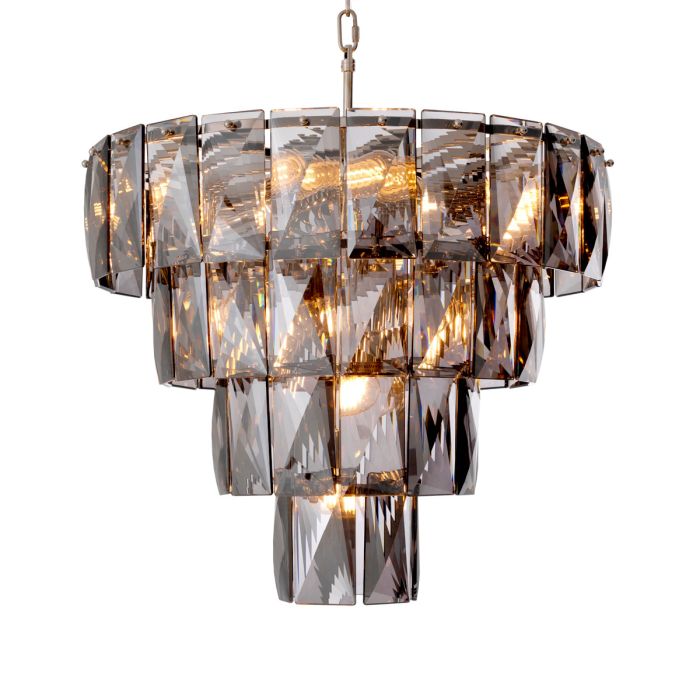 Lustre nickelé en verre fumé | Eichholtz Amazone S