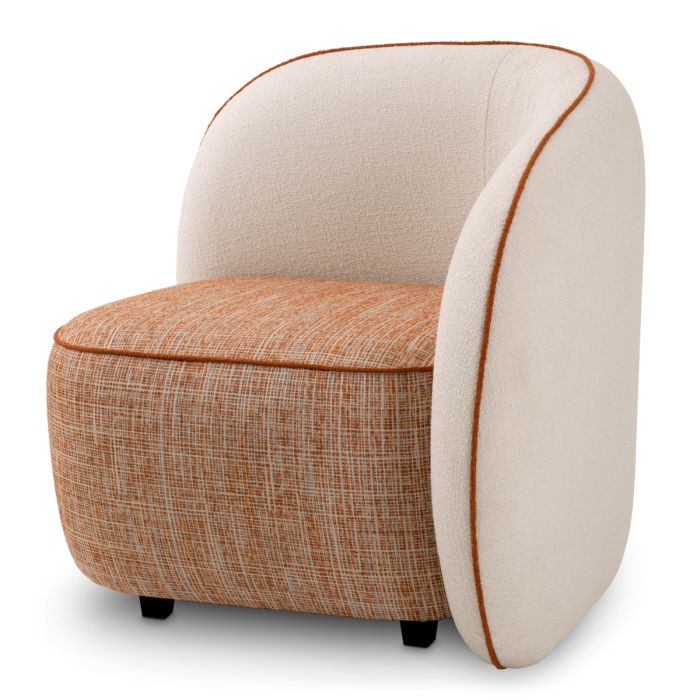 Fauteuil en tissu blanc et orange | Eichholtz San Marino D