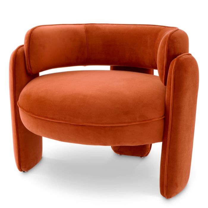Fauteuil en velours orange | Eichholtz Chaplin