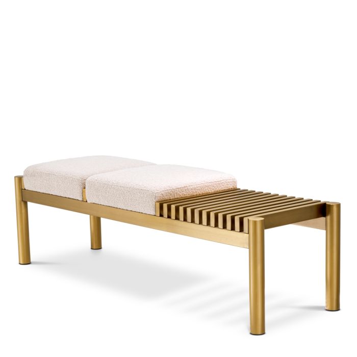 Banc doré bouclé crème | Eichholtz Bibi