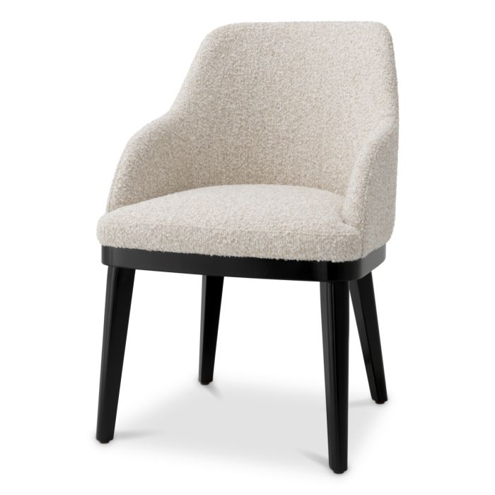 Chaise de salle à manger bouclé beige | Eichholtz Costa