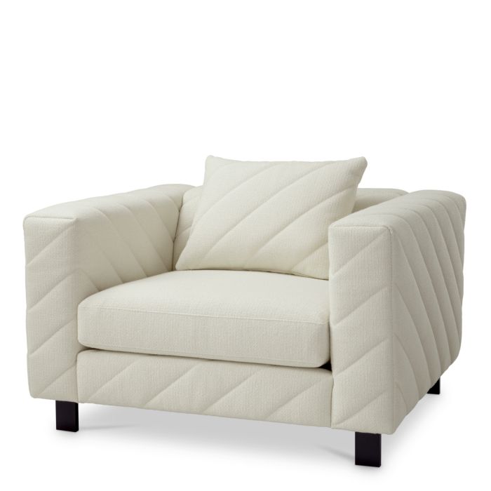 Fauteuil en tissu crème | Eichholtz Avellino