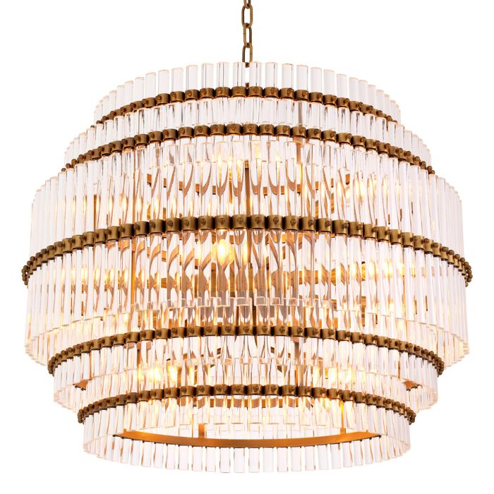 Lustre doré en verre transparent | Eichholtz Scottsdale