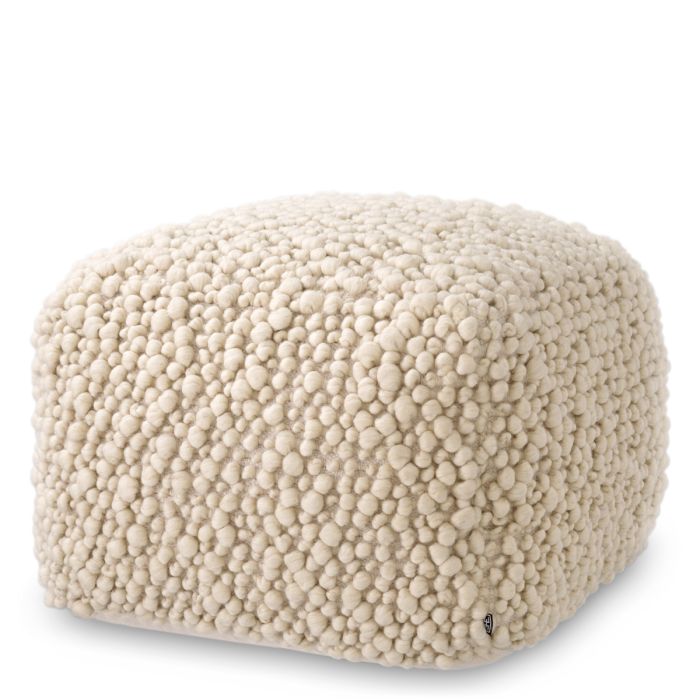 Pouf en tissu ivoire | Eichholtz Schillinger