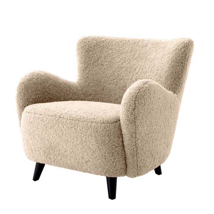 Fauteuil molletonné sable | Eichholtz Svante S