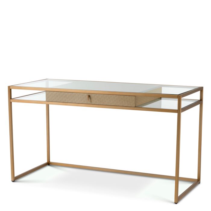 Bureau en chêne tressé et laiton brossé | Eichholtz Napa Valley