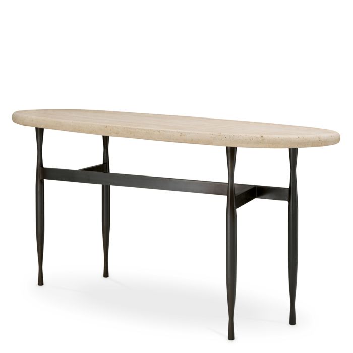 Console en bronze et travertin | Eichholtz Palermo