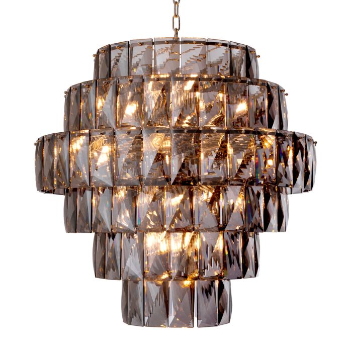Lustre nickelé en verre fumé | Eichholtz Amazone L
