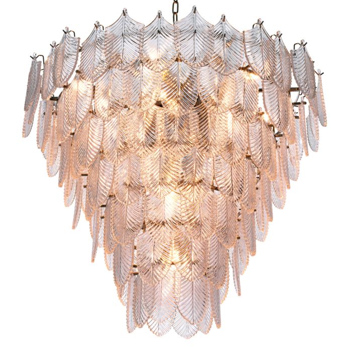 Lustre nickelé en verre transparent | Eichholtz Verbier L