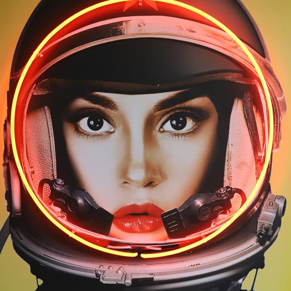 Sculpture néon Neon Space Girl | Andrew Martin - vue de détail | REMO-HOME