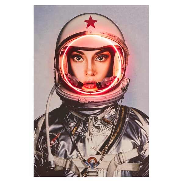 Sculpture néon Neon - Space Girl In Silver Only 80X120 | Andrew Martin - vue principale | REMO-HOME