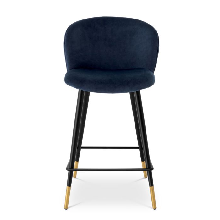 Chaise de comptoir en velours bleu nuit | Eichholtz Volante