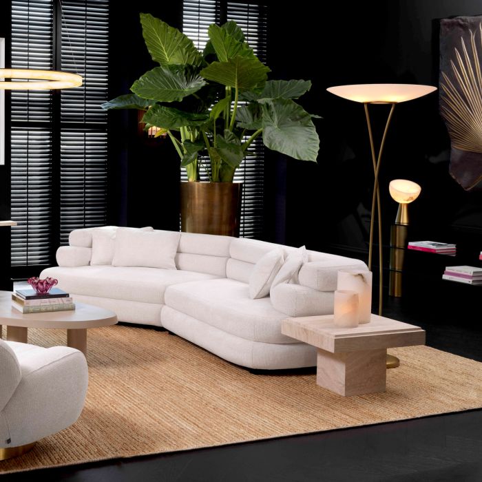 Canapé 3-4 places en tissu blanc cassé | Eichholtz Malaga L