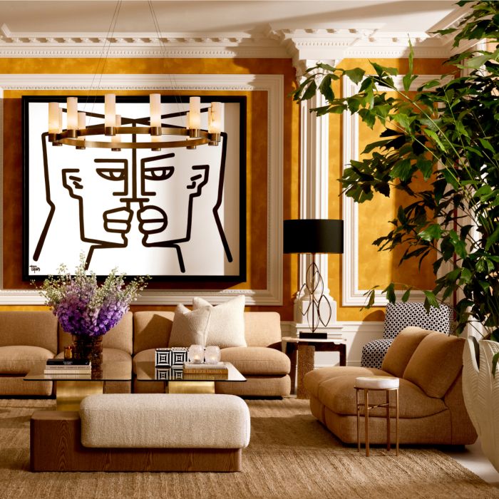 Fauteuil en tissu noir et blanc | Eichholtz Rockdale