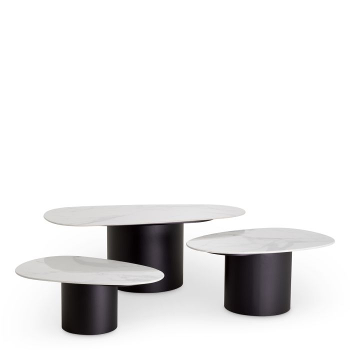 Table basse en céramique blanche (lot de 3) | Eichholtz Zane