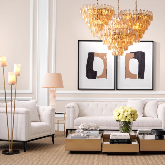 Fauteuil en tissu blanc cassé | Eichholtz Cesare