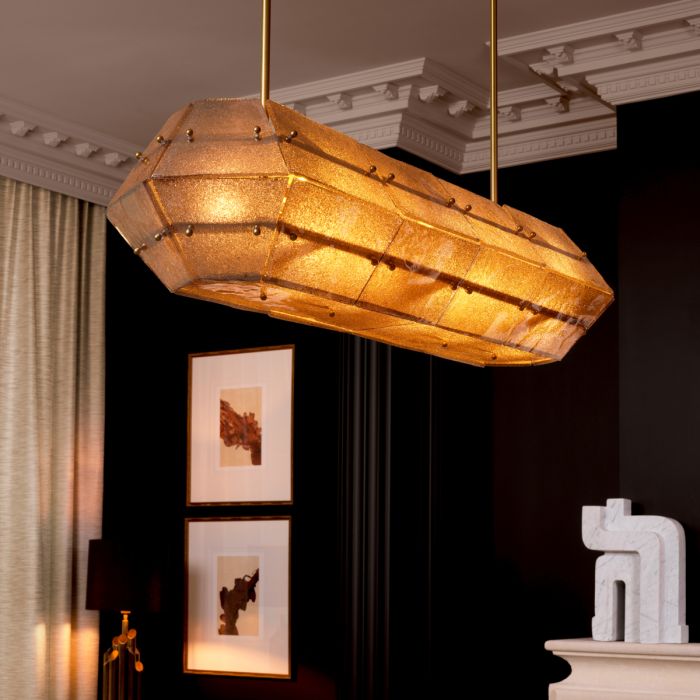 Lustre doré en verre fumé | Eichholtz Ferrucci