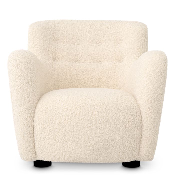 Fauteuil en tissu sherpa blanc | Eichholtz Bixby