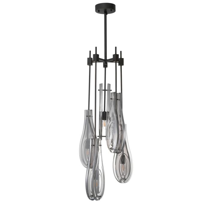 Lustre en bronze et en verre fumé | Eichholtz Bellano S