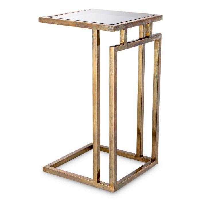 Table d'appoint dorée en verre fumé | Eichholtz Marcus