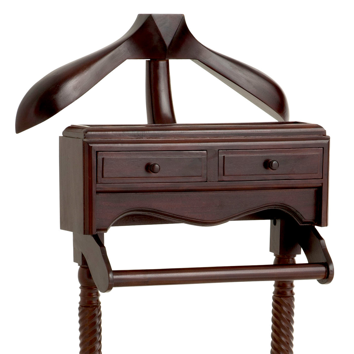 Porte-vêtements en bois d'acajou finition brune | Eichholtz Jaquet - vue de détail | REMO-HOME