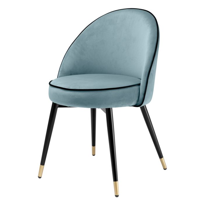 Chaise de salle à manger en velours bleu (lot de 2) | Eichholtz Cooper