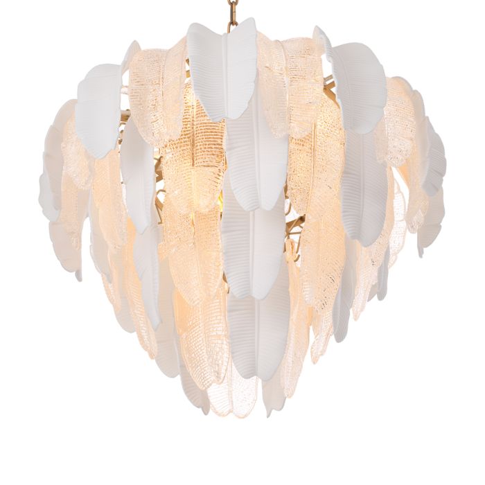 Lustre en verre et céramique blanche | Eichholtz Lucia S