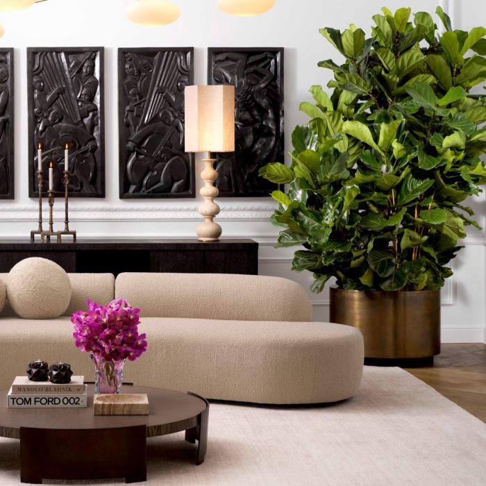 Jardinière ronde en laiton vieilli | Eichholtz Jasper L