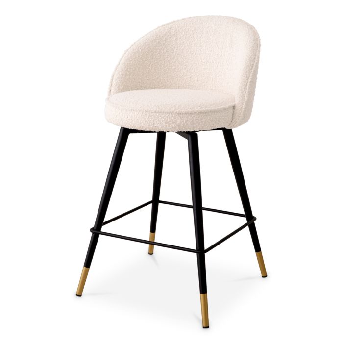 Chaise de comptoir bouclé crème (lot de 2) | Eichholtz Cooper