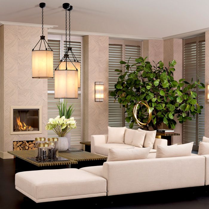 Suspension en bronze et en albâtre | Eichholtz Victoire L