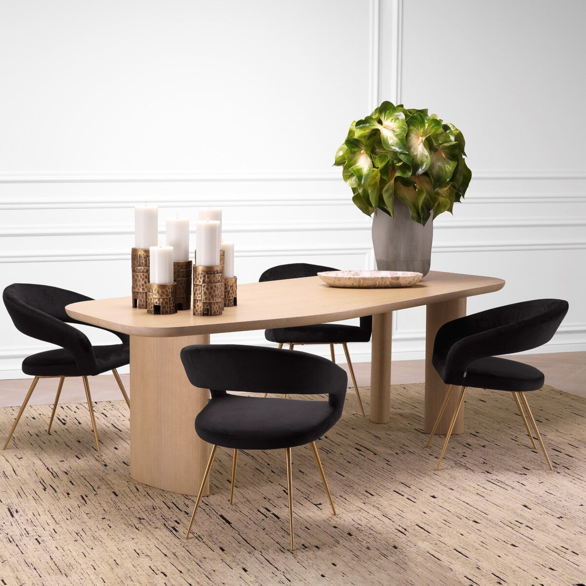 Table à manger en placage chêne naturel | Eichholtz Flemings - vue de détail | REMO-HOME