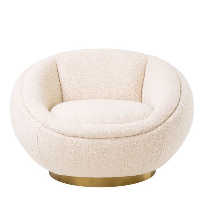 Fauteuil bouclé crème | Eichholtz Bollinger