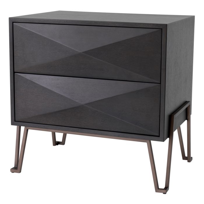Table de chevet en chêne gris anthracite | Eichholtz Highland