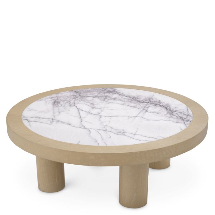 Table basse en chêne et marbre blanc | Eichholtz Presedio