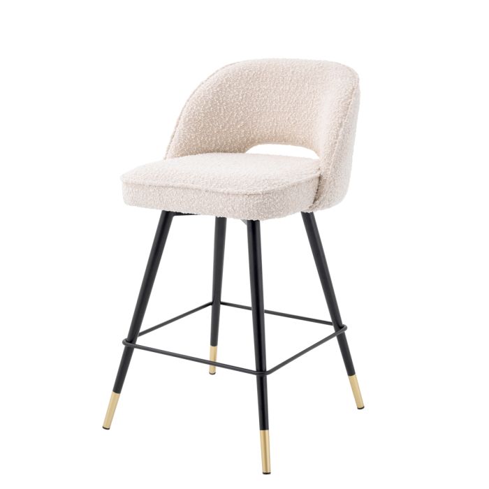 Chaise de comptoir bouclé crème (lot de 2) | Eichholtz Cliff