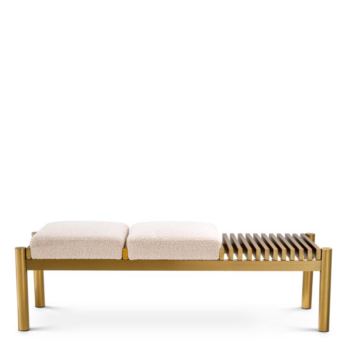 Banc doré bouclé crème | Eichholtz Bibi