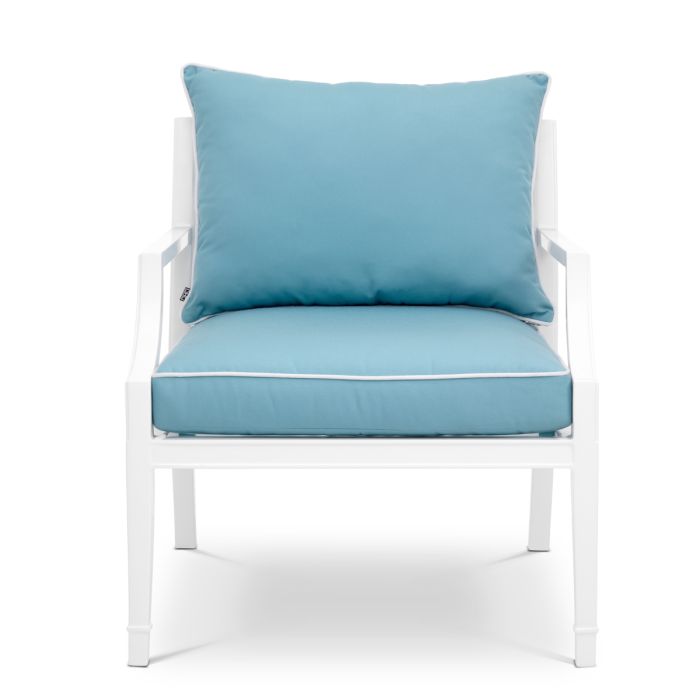Fauteuil d'extérieur blanc et bleu minéral | Eichholtz Bella Vista