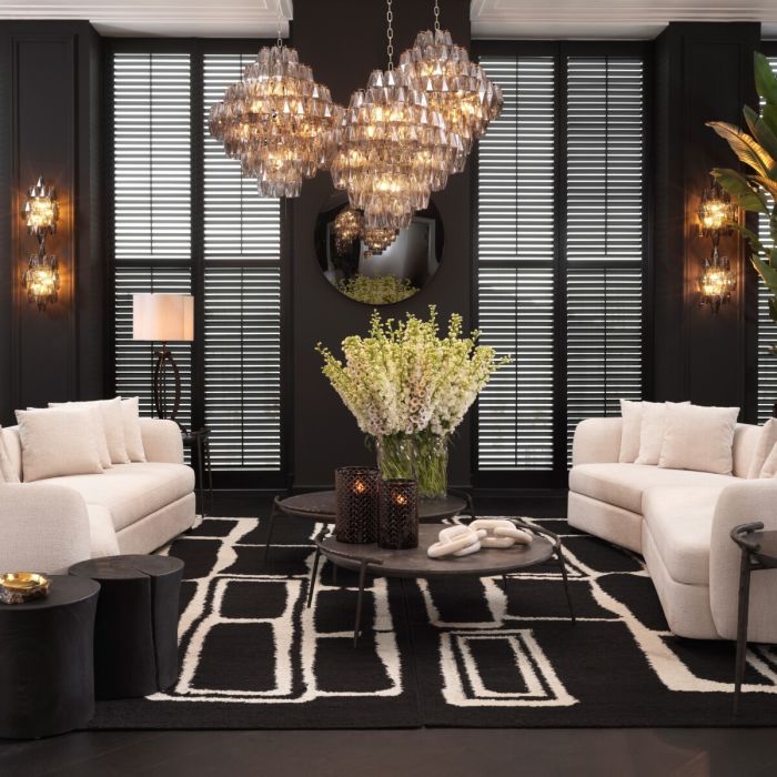 Lustre argenté en verre fumé | Eichholtz Benini L